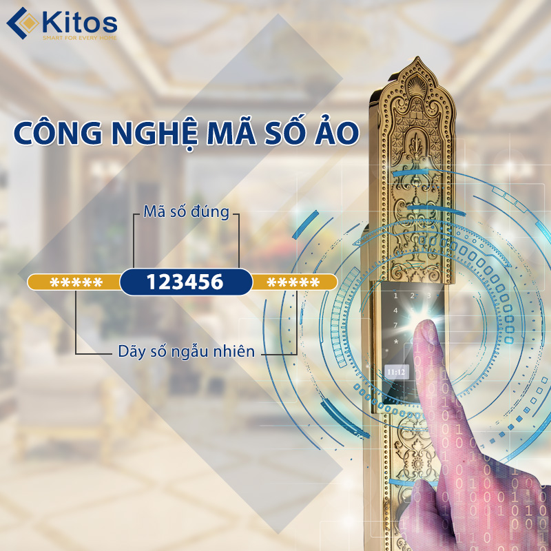 Khoá cửa thông minh Kitos C900 Tân Cổ Điển Mạ Vàng 24k Khoá cửa thông minh Kitos C900 Tân Cổ Điển Mạ Vàng 24k