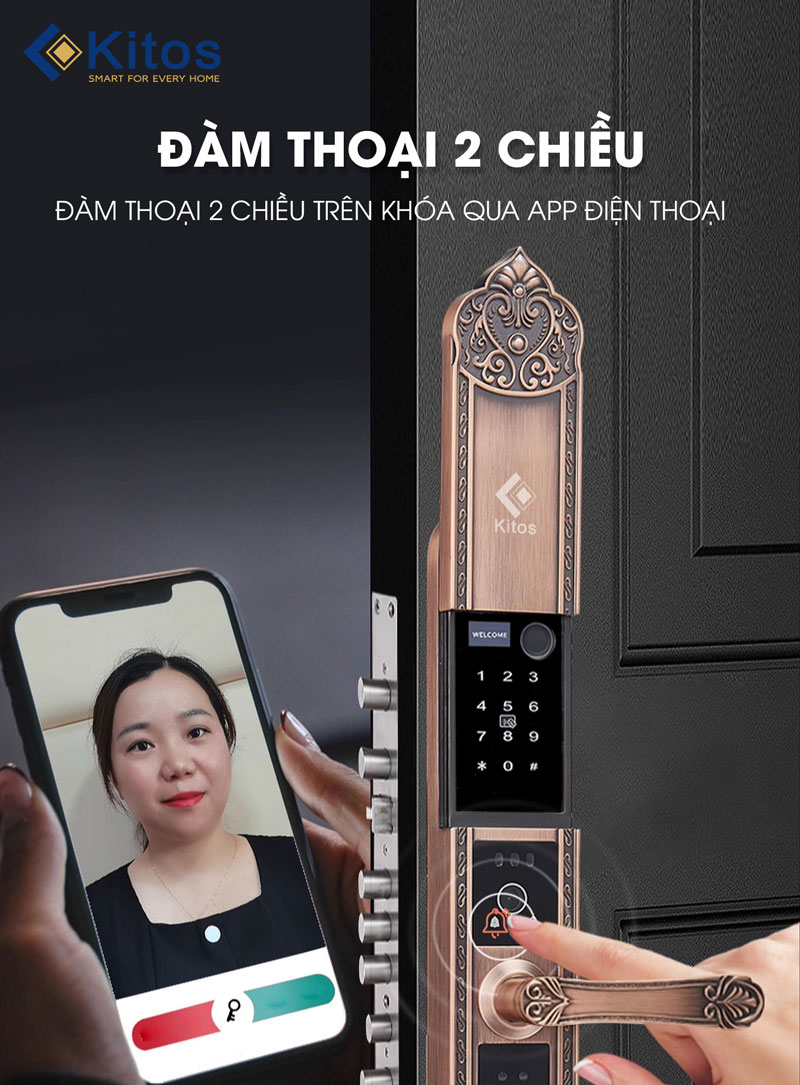 Khoá cửa thông minh Kitos C610 FACE ID Tân Cổ Điển Khoá cửa thông minh Kitos C610 FACE ID Tân Cổ Điển