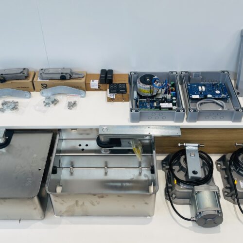 Motor cổng âm sàn tự động Ruster 24V - 600kg/cánh